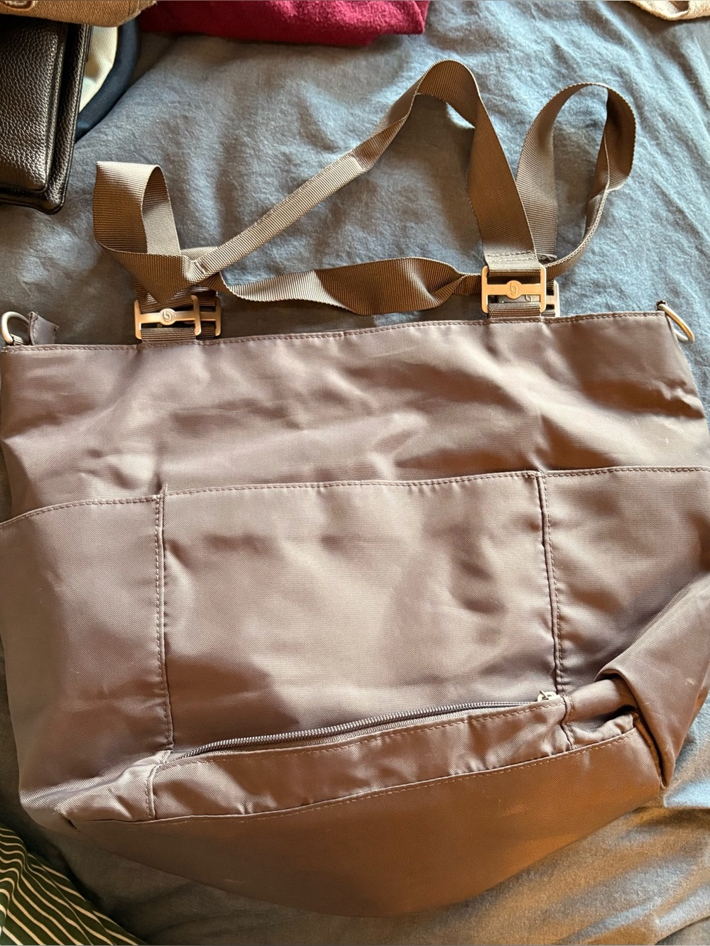 Baggalini Grey Nylon Tote - Picture 2 of 7